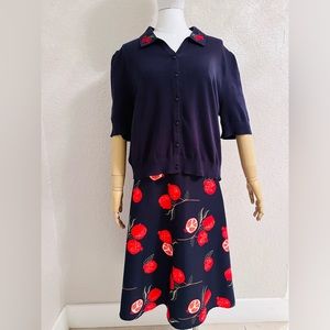 ModCloth x Collectif Pomegranate Swing Skirt Plus Size